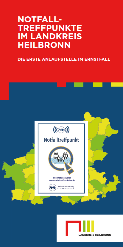 Deckblatt Flyer Notfall-Treffpunkte im Landkreis Heilbronn