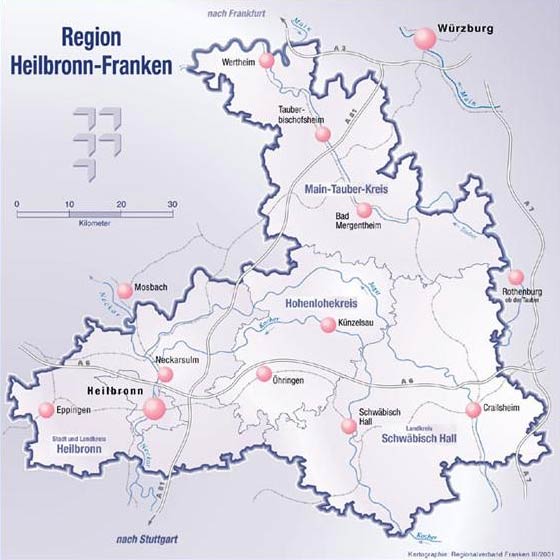 Region Heilbronn Franken Karte